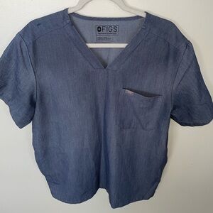 Figs Technical Collection Gray with Pocket Nurse Doctors Scrubs Size M